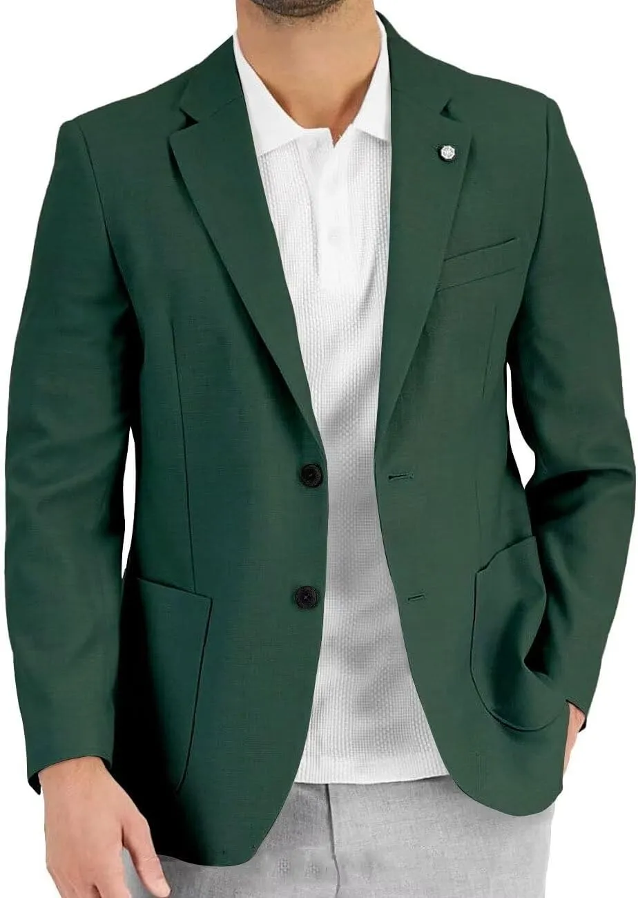 Wangyue Men's Casual Blazer Slim Fit Lightweight Jacket Casual Sport Coat Two Buttons Suit Jackets for Wedding Prom