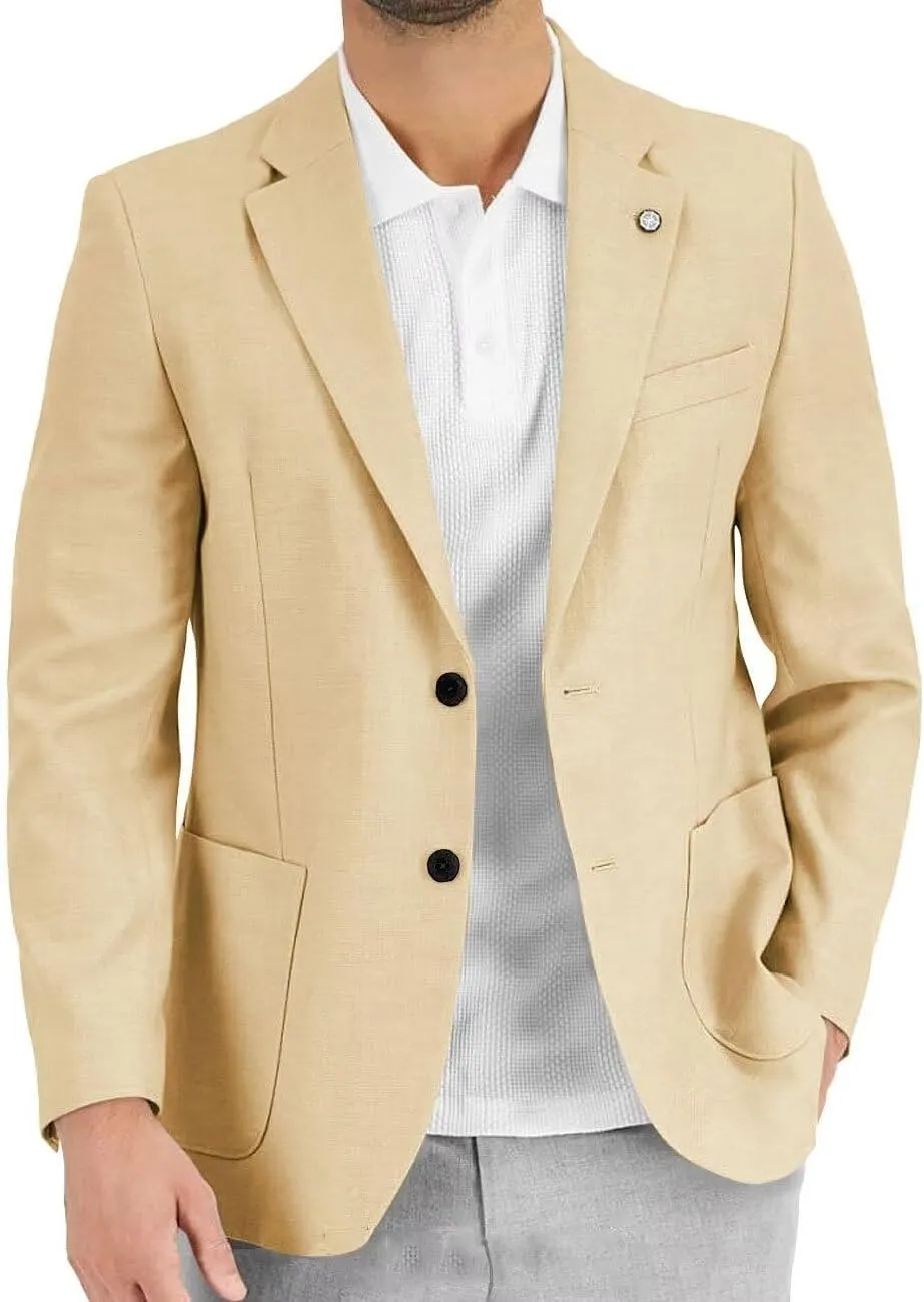 Wangyue Men's Casual Blazer Slim Fit Lightweight Jacket Casual Sport Coat Two Buttons Suit Jackets for Wedding Prom