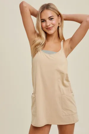 Washed Cotton Romper Dress