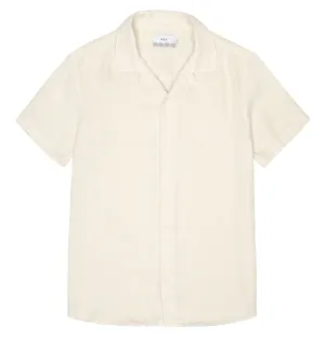 Wax London Didcot Short Sleeve Shirt – Oyster Grey Linen