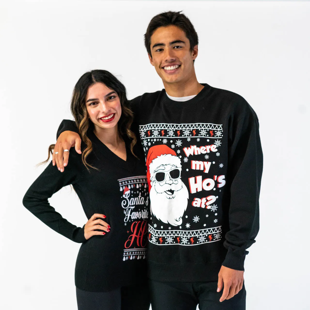 Where my Ho's at Christmas Sweater -Unisex -  Naughty Ugly Christmas Sweater