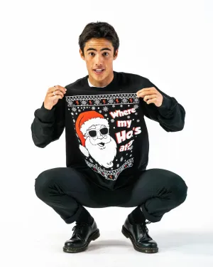 Where my Ho's at Christmas Sweater -Unisex -  Naughty Ugly Christmas Sweater
