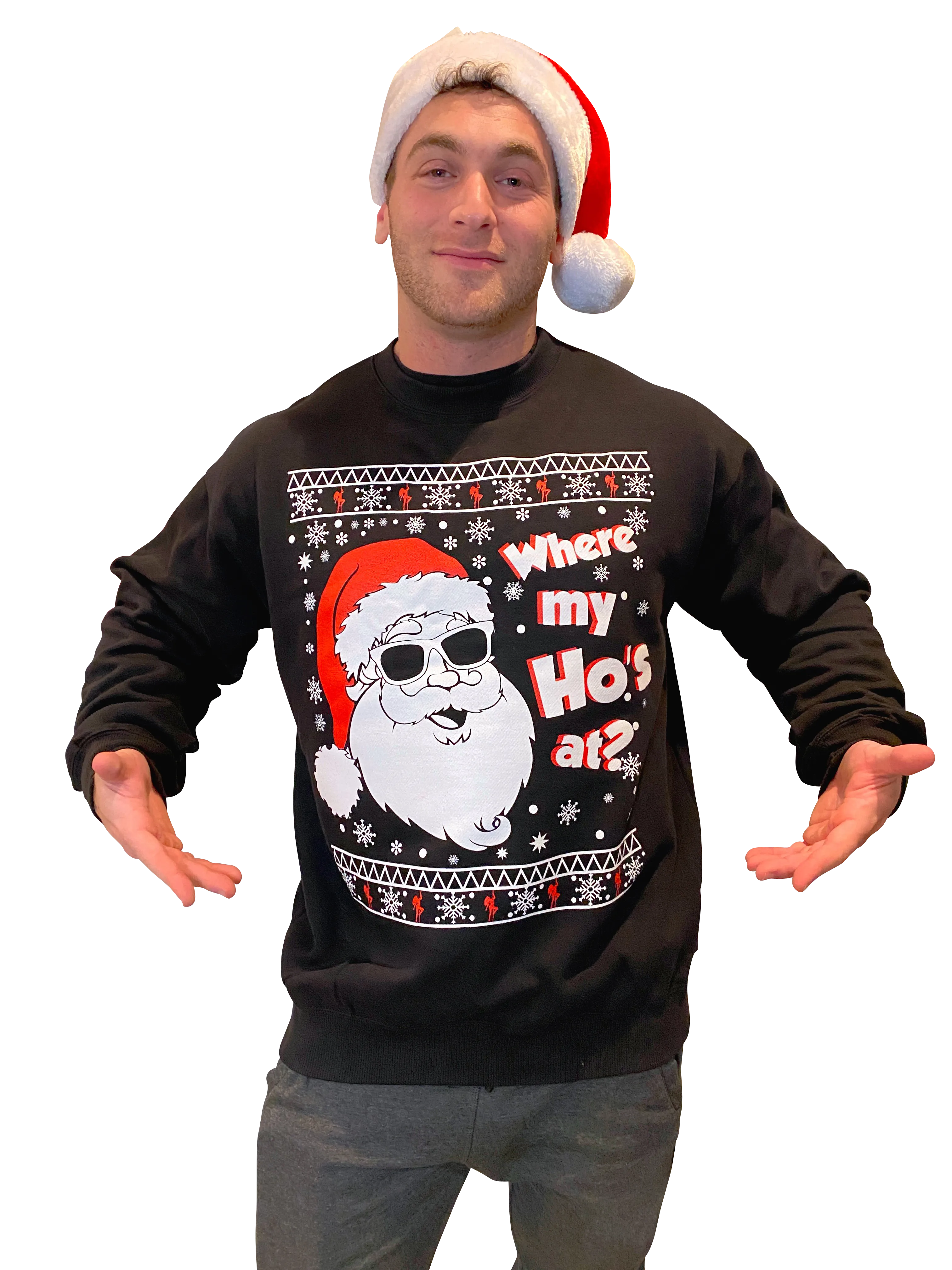 Where my Ho's at Christmas Sweater -Unisex -  Naughty Ugly Christmas Sweater