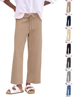 Wide Leg Sweatpants Women Baggy High Waist Drawstring Casual Trouser Style Lounge Pants Comfy Cotton Sweatpants