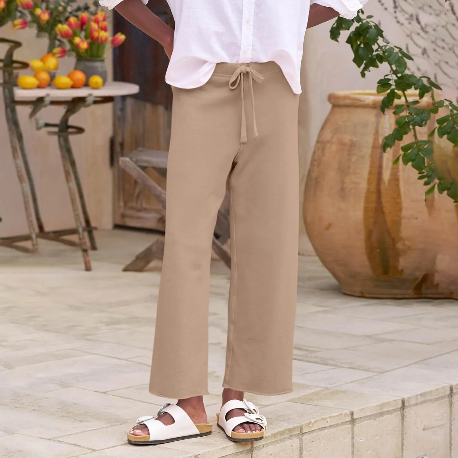 Wide Leg Sweatpants Women Baggy High Waist Drawstring Casual Trouser Style Lounge Pants Comfy Cotton Sweatpants