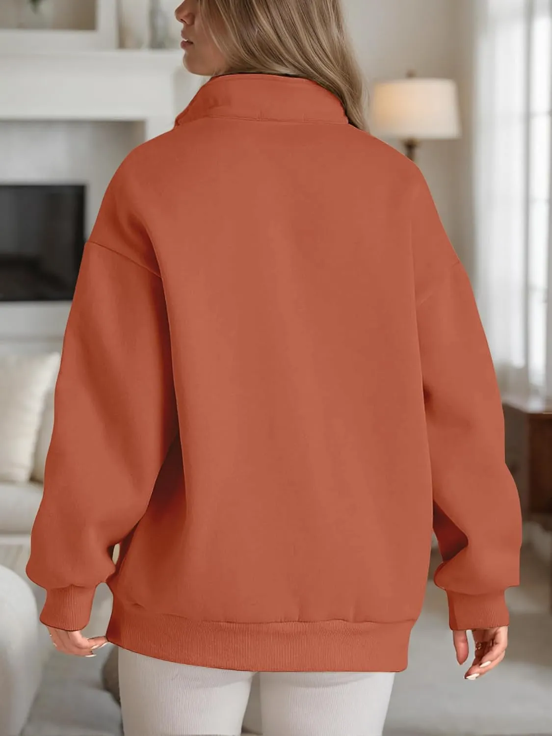 Women Half Zip Oversized Sweatshirts Fall Fashion Hoodies Pullover Long Sleeve Shirts Clothes