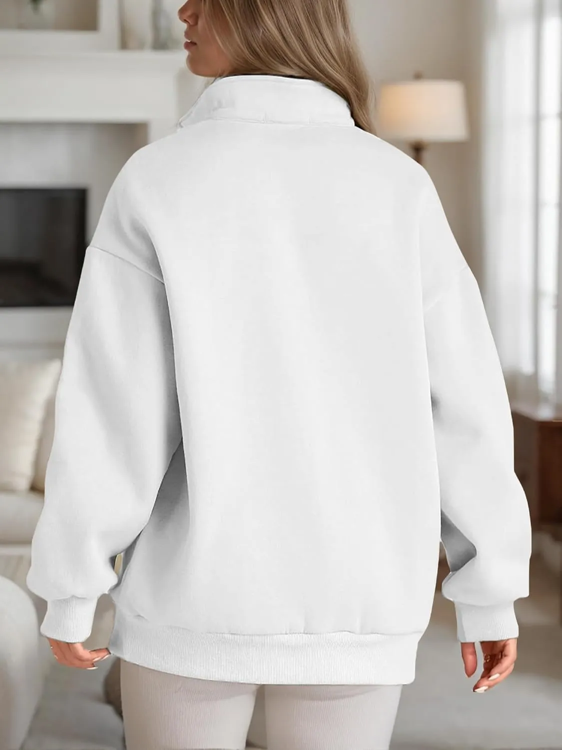 Women Half Zip Oversized Sweatshirts Fall Fashion Hoodies Pullover Long Sleeve Shirts Clothes