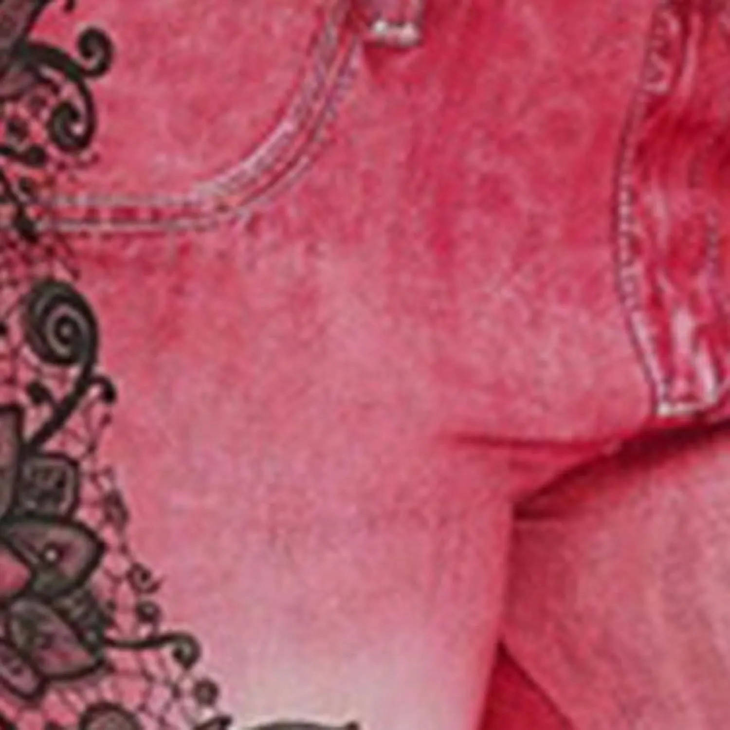 Women's Denim Leggings Lace Embroidery 3/4 Yoga Pants Stretchy Workout Capris High Waist Yoga Jeans Cropped Trousers