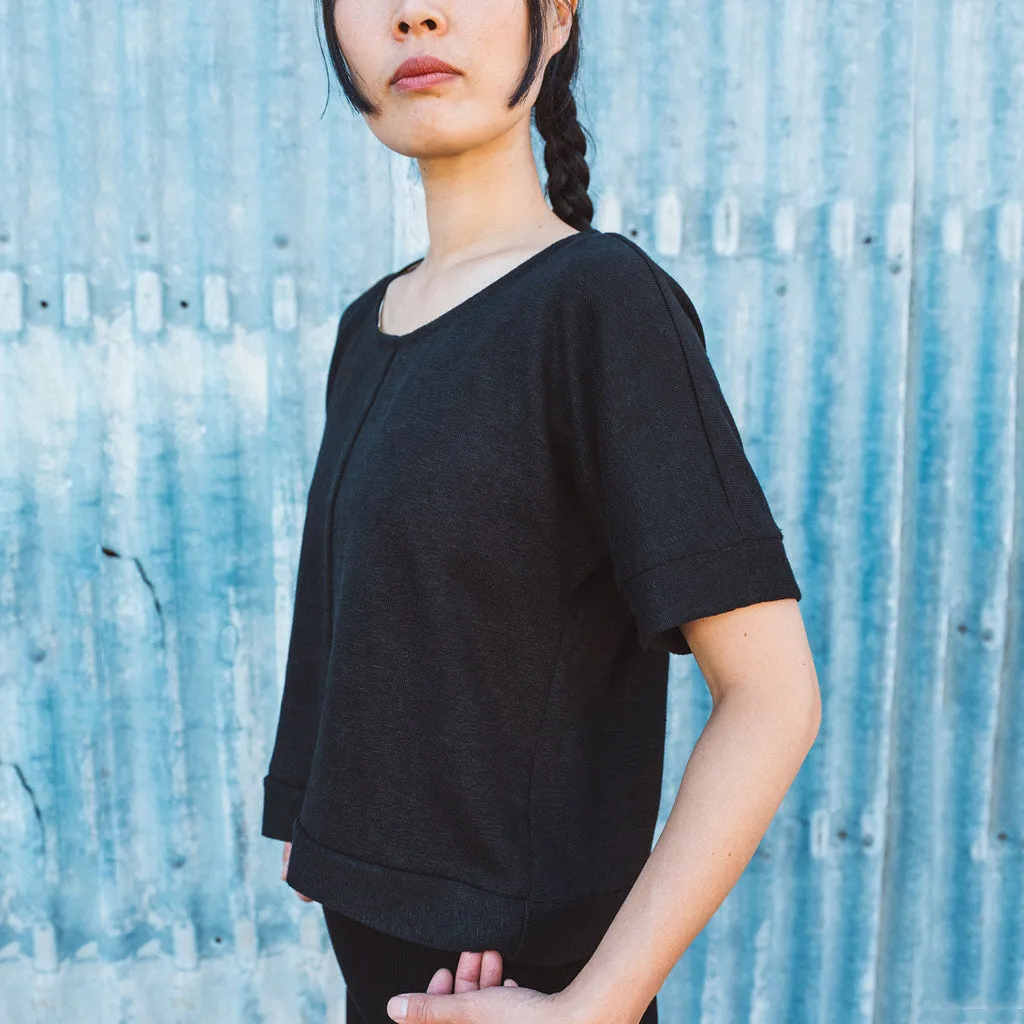 Women's Hemp Pieces Tee - 100% Hemp - Black