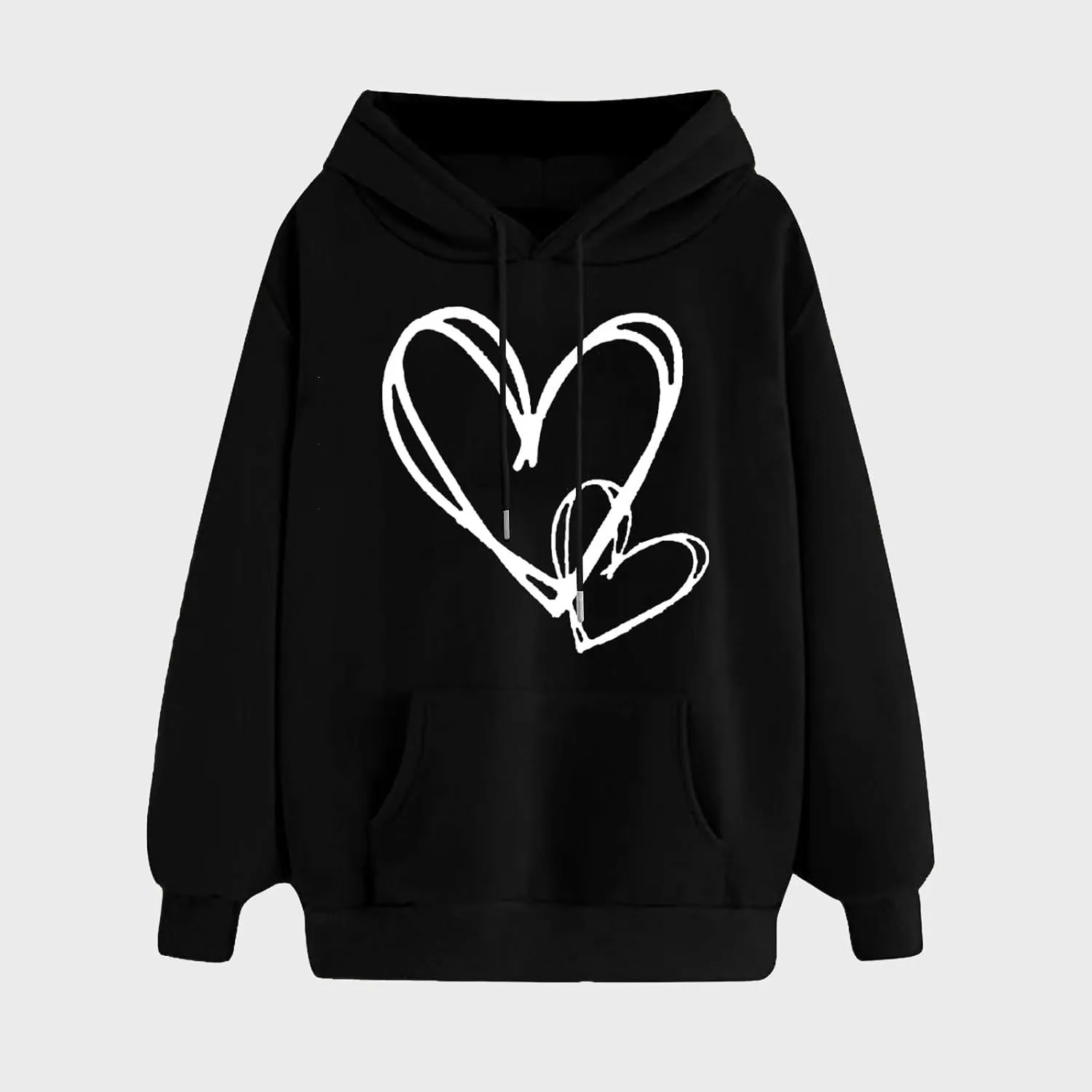 Womens Hoodies Cute Heart Graphic Sweatshirts Fashion Long Sleeve Pullover Teen Girls Casual Soft Tops Fall Outfits