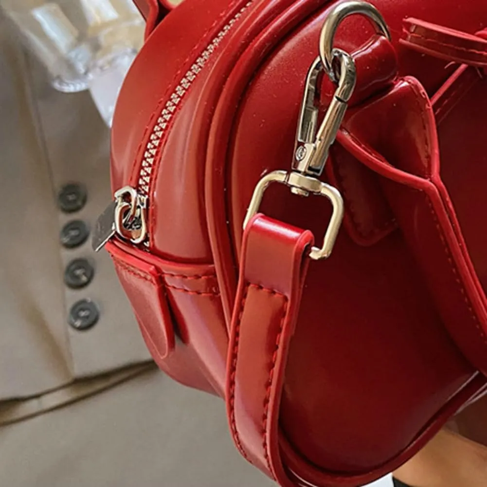 Womens Small Shoulder Handbag Cute Bow-tie Boston Crossbody Bag Soft PU Leather Hobo Bag Stylish Purse 2025