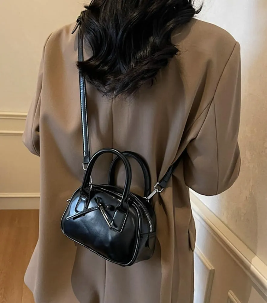 Womens Small Shoulder Handbag Cute Bow-tie Boston Crossbody Bag Soft PU Leather Hobo Bag Stylish Purse 2025