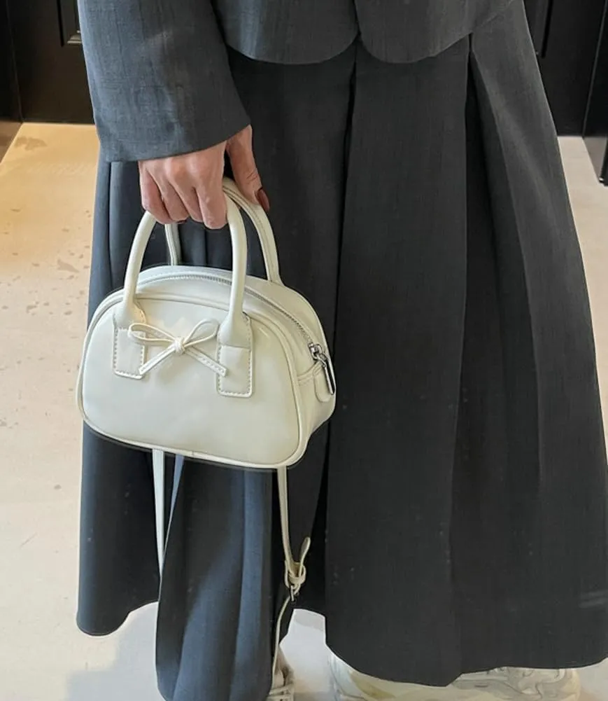 Womens Small Shoulder Handbag Cute Bow-tie Boston Crossbody Bag Soft PU Leather Hobo Bag Stylish Purse 2025