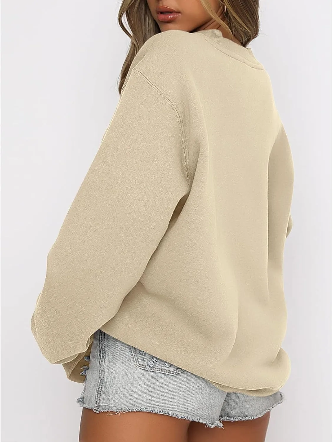 Women's Sweatshirts Hoodies Crewneck Oversized Fleece Pullover Sweaters Cute Top Y2K Teen Girls Preppy Clothes 2024