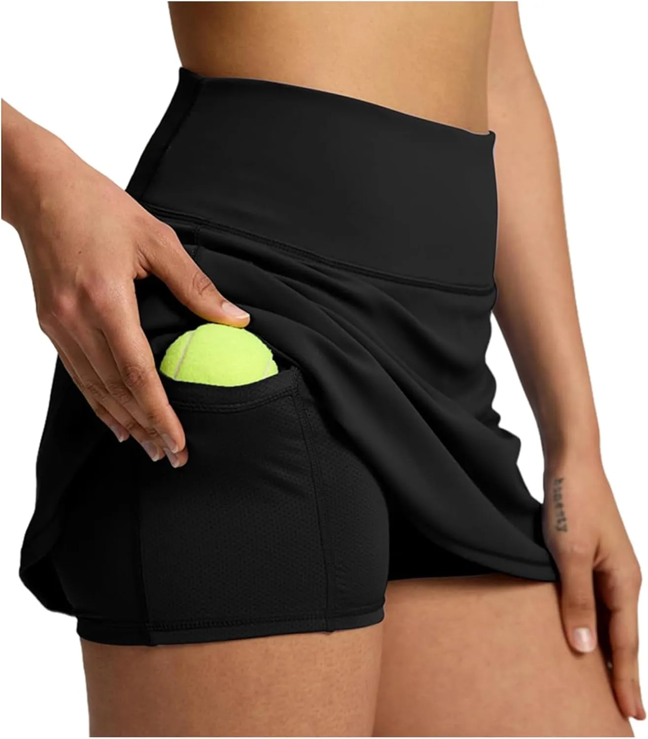 Women's Tennis Skirts with Shorts Underneath High Waist Athletic Skorts Casual Layered Skinny Golf Skirts with Pocket