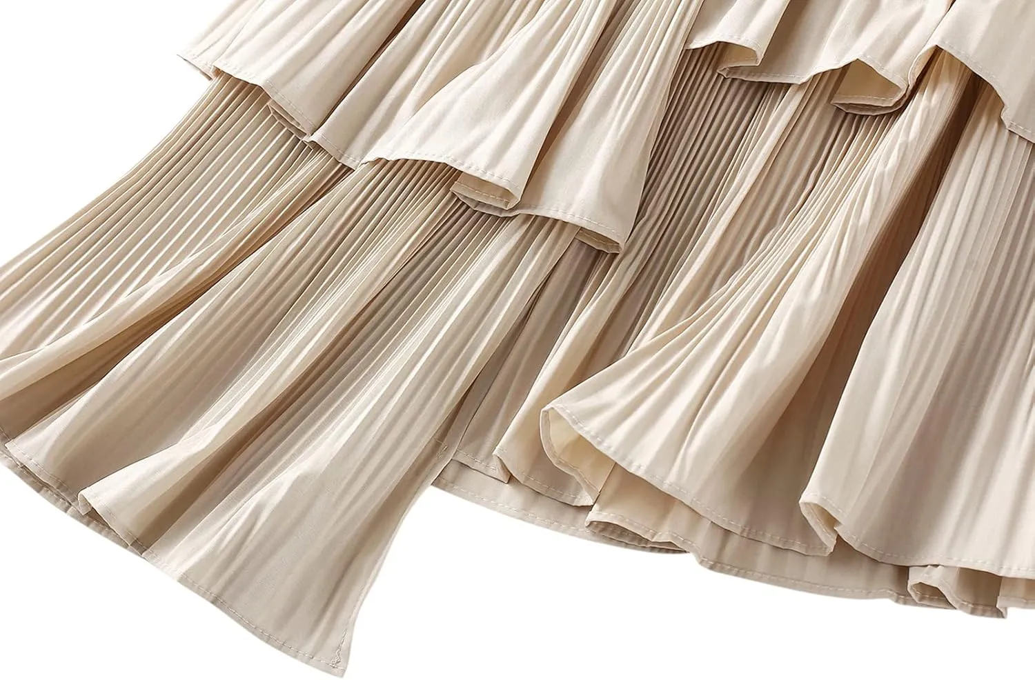 Womens Tulle Skirts Elastic Waisted Draped A-Line Pleated Long Skirt Stylish Comfy Midi Skirt
