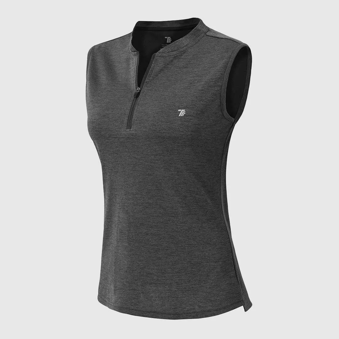 Women's UPF 50  Quick Dry Sleeveless Zip Shirts
