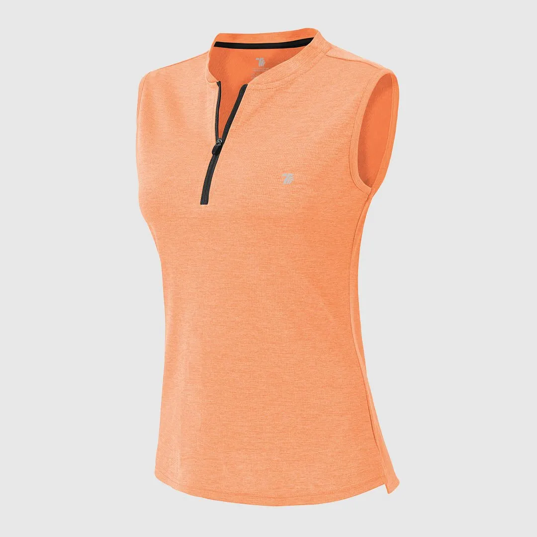 Women's UPF 50  Quick Dry Sleeveless Zip Shirts