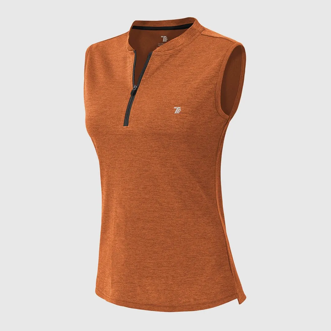 Women's UPF 50  Quick Dry Sleeveless Zip Shirts