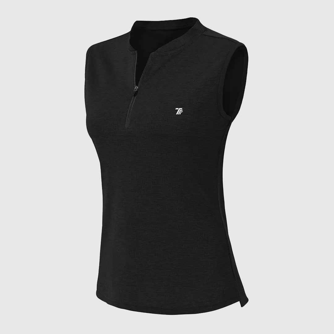 Women's UPF 50  Quick Dry Sleeveless Zip Shirts