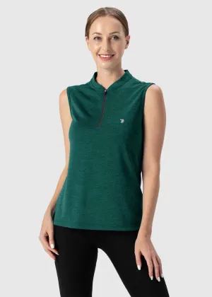 Women's UPF 50  Quick Dry Sleeveless Zip Shirts