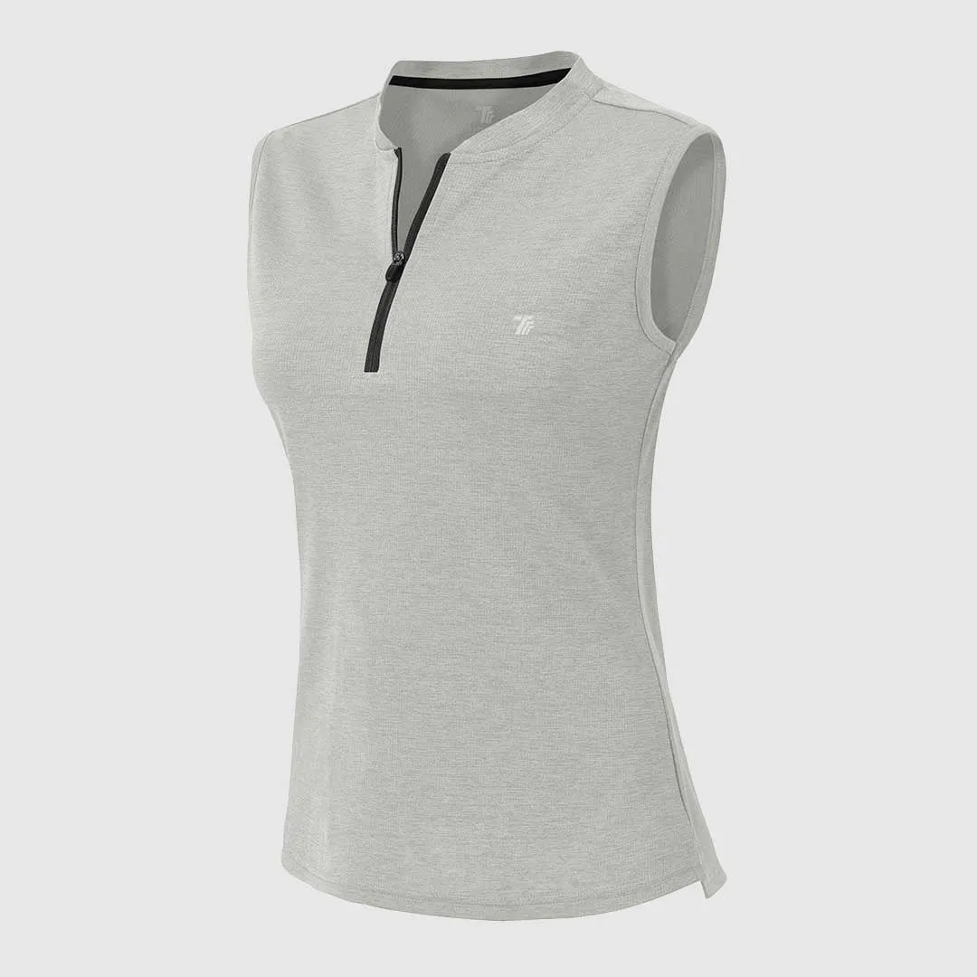 Women's UPF 50  Quick Dry Sleeveless Zip Shirts