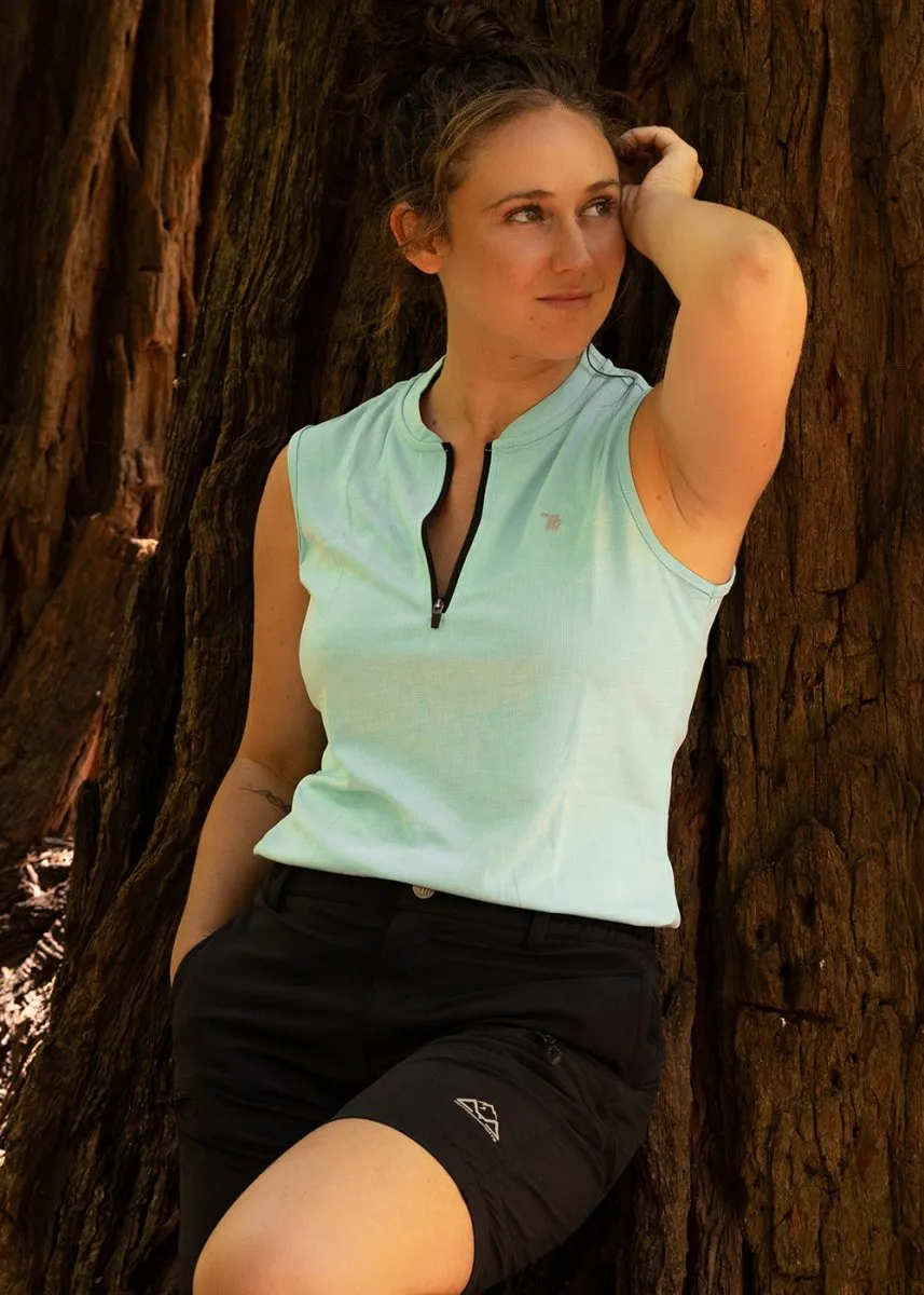 Women's UPF 50  Quick Dry Sleeveless Zip Shirts