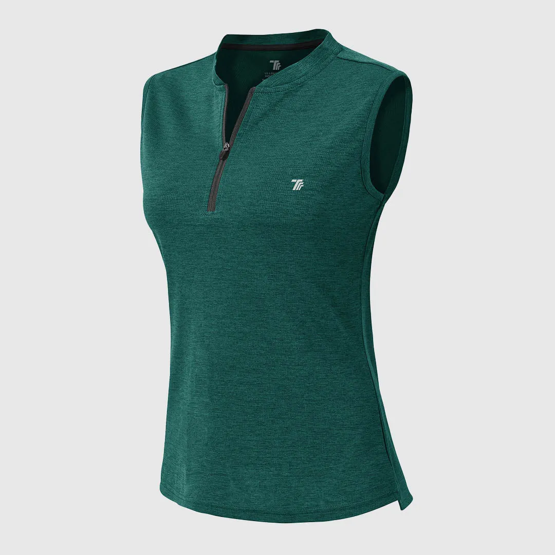 Women's UPF 50  Quick Dry Sleeveless Zip Shirts