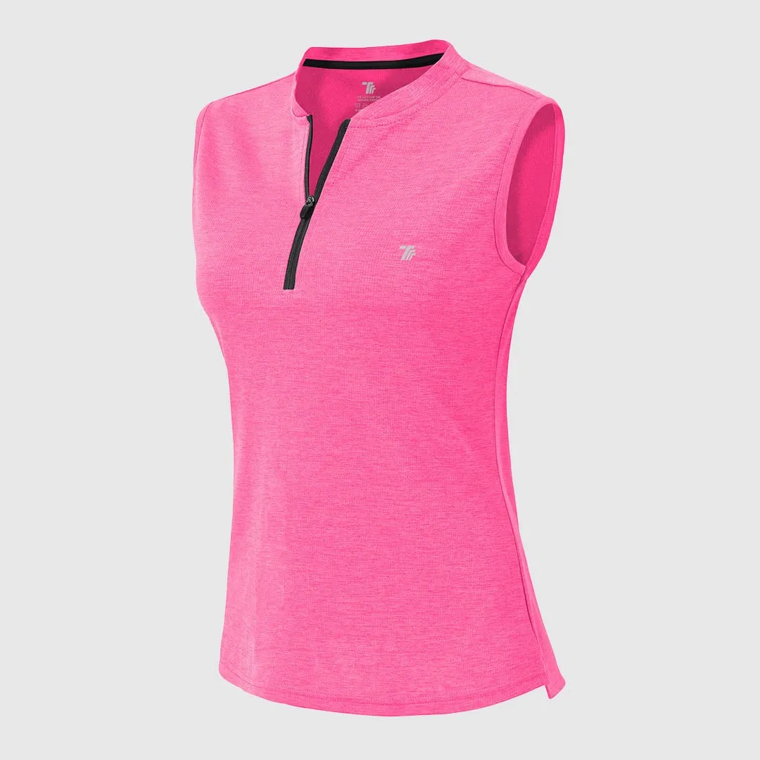 Women's UPF 50  Quick Dry Sleeveless Zip Shirts