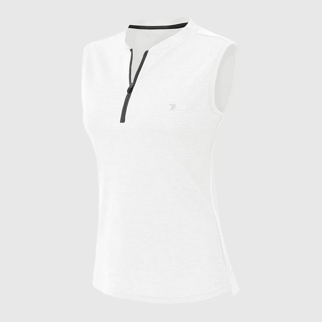 Women's UPF 50  Quick Dry Sleeveless Zip Shirts