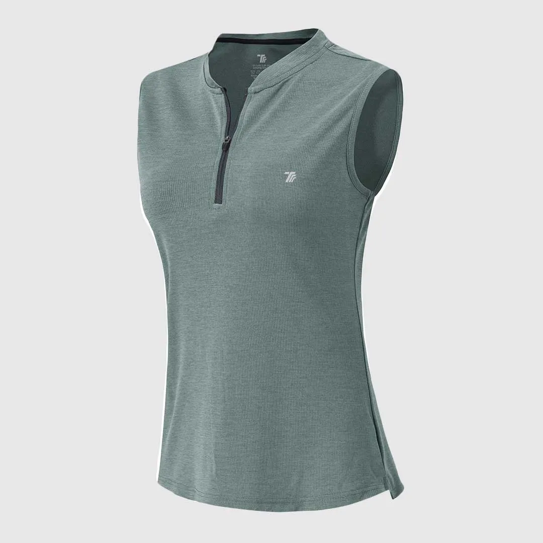 Women's UPF 50  Quick Dry Sleeveless Zip Shirts
