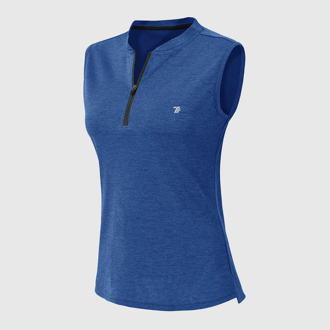 Women's UPF 50  Quick Dry Sleeveless Zip Shirts