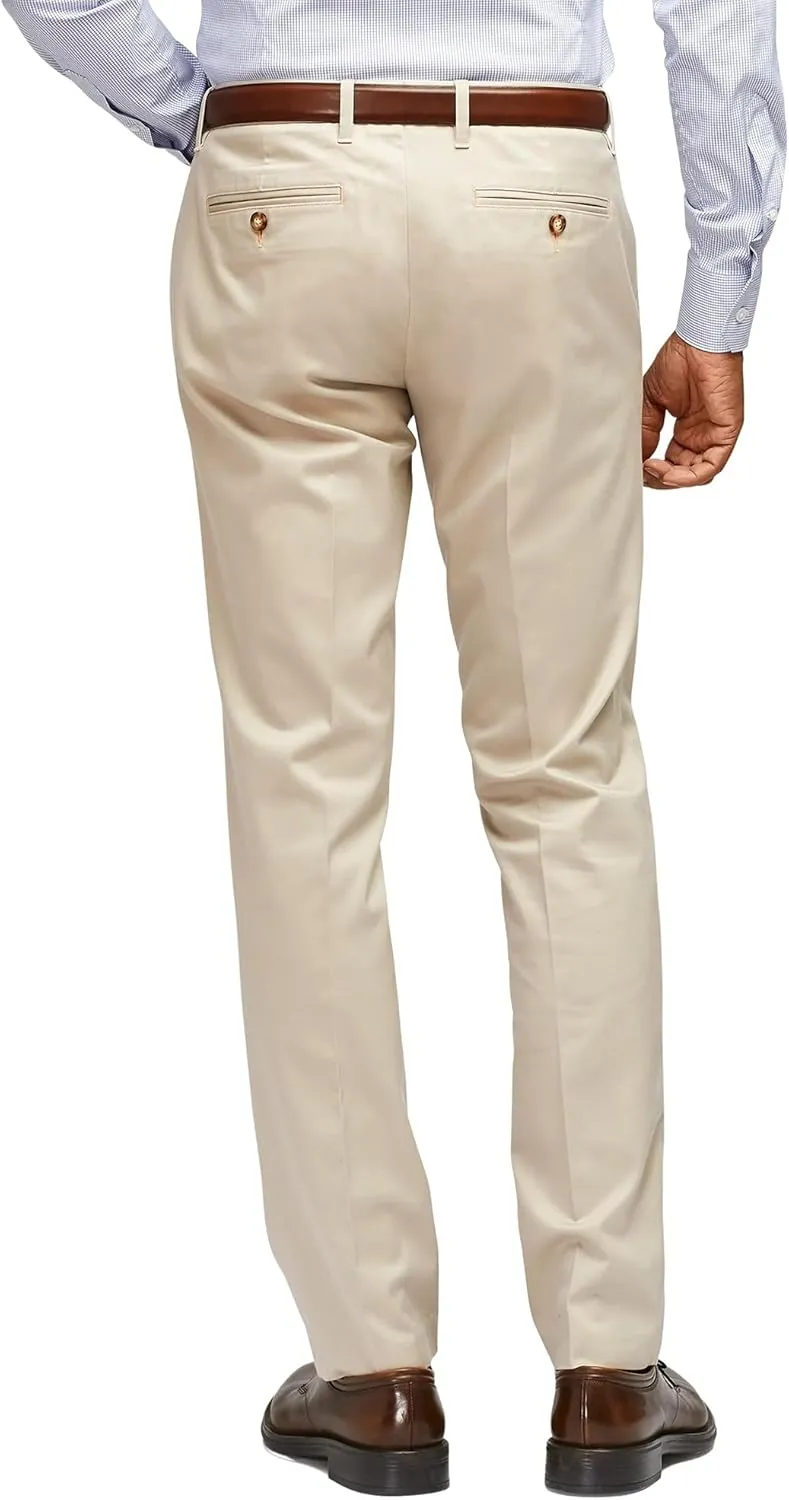 YUCENFU Men's Slim Fit Flat Front Dress Pant Expandable Waist Fashion Colored Tapered Slacks
