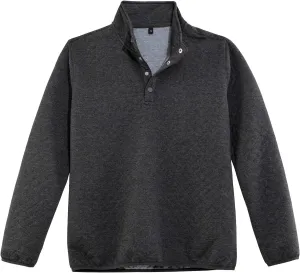 ZENTHACE Men's Ultra Soft Quilted 1/4 Snap Fleece Pullover Sweatshirt Jacket Long Sleeve Mountain Outdoor Shirt